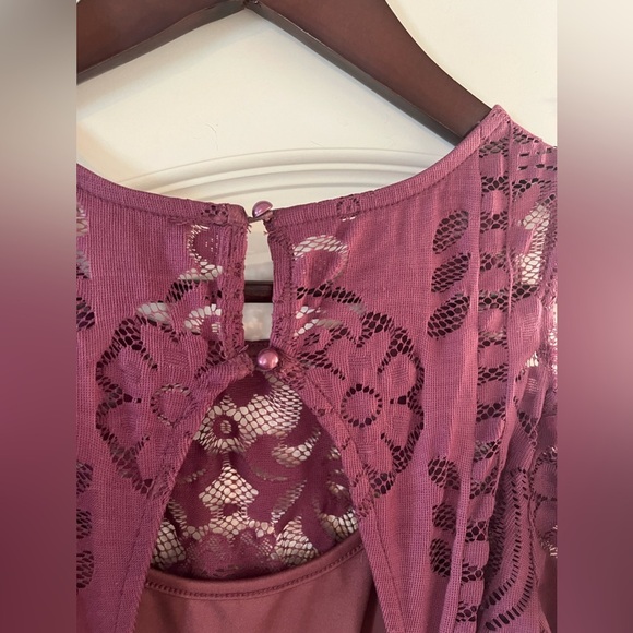 Altar’d State Mauve Lacey Nylon & Polyester Mid length Dress Women’s size XS - Picture 2 of 15